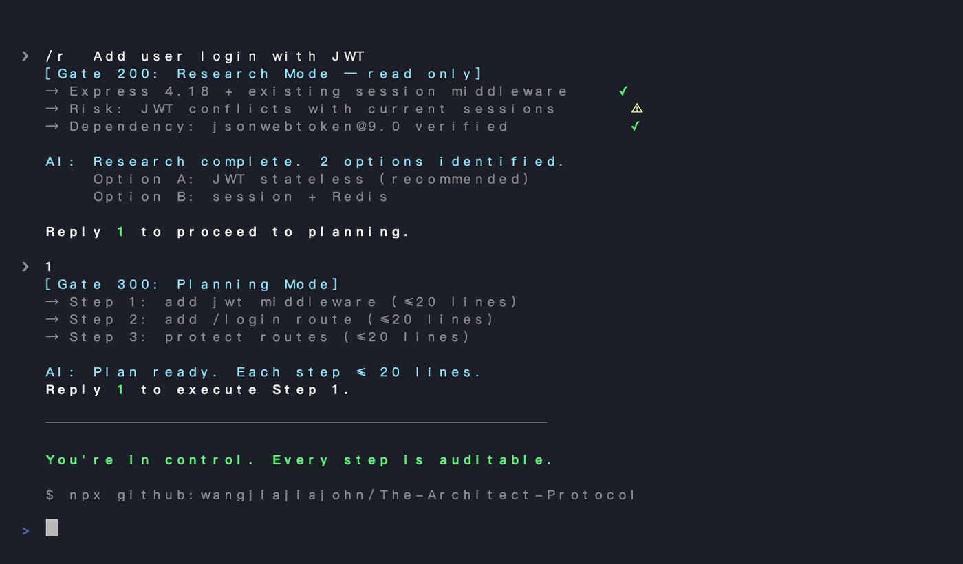 Protocol before & after — terminal demo